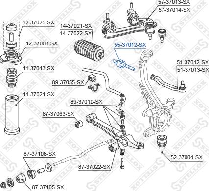 Stellox 55-37012-SX - Aksiālais šarnīrs, Stūres šķērsstiepnis ps1.lv