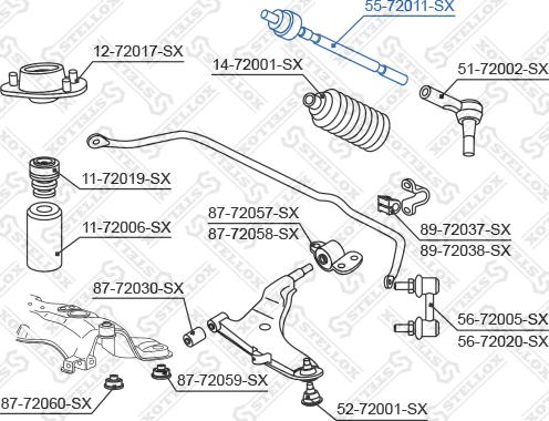 Stellox 55-72011-SX - Aksiālais šarnīrs, Stūres šķērsstiepnis ps1.lv