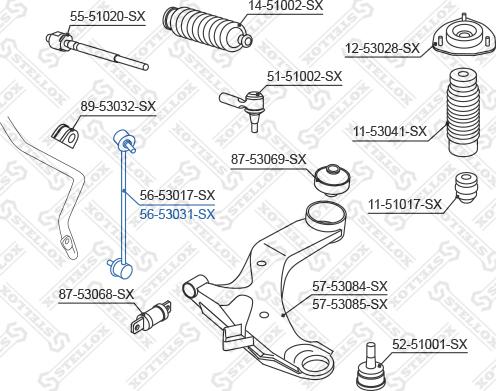 Stellox 56-53031-SX - Stiepnis / Atsaite, Stabilizators ps1.lv