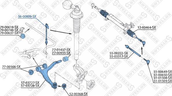 Stellox 56-00809-SX - Stiepnis / Atsaite, Stabilizators ps1.lv