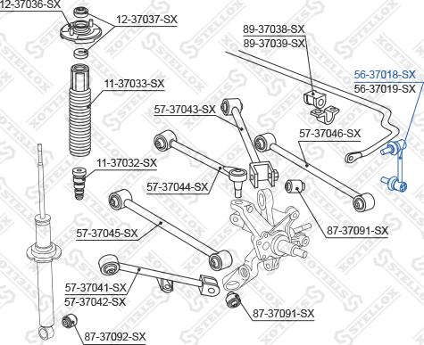 Stellox 56-37018-SX - Stiepnis / Atsaite, Stabilizators ps1.lv