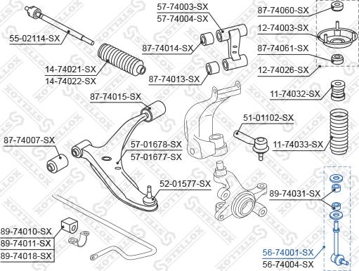 Stellox 56-74001-SX - Stiepnis / Atsaite, Stabilizators ps1.lv