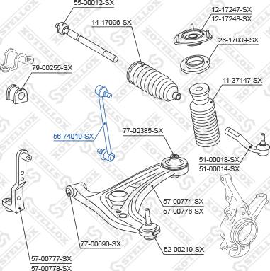 Stellox 56-74019-SX - Stiepnis / Atsaite, Stabilizators ps1.lv