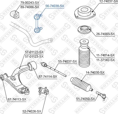 Stellox 56-74038-SX - Stiepnis / Atsaite, Stabilizators ps1.lv