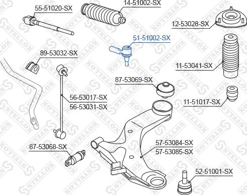 Stellox 51-51002-SX - Stūres šķērsstiepņa uzgalis ps1.lv