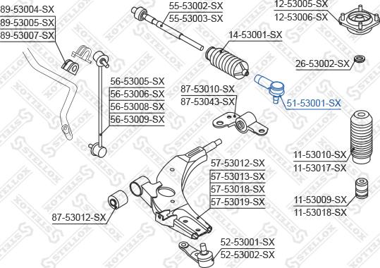 Stellox 51-53001-SX - Stūres šķērsstiepņa uzgalis ps1.lv