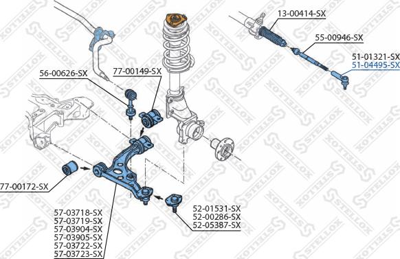 Stellox 51-04495-SX - Stūres šķērsstiepņa uzgalis ps1.lv