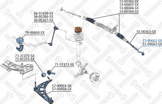 Stellox 51-00662-SX - Stūres šķērsstiepņa uzgalis ps1.lv