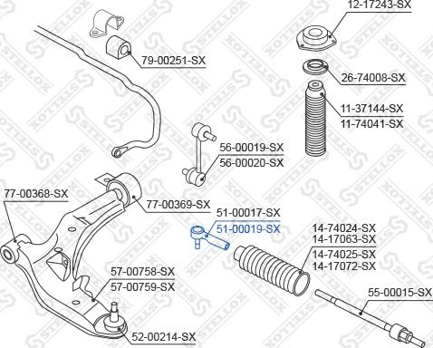 Stellox 51-00019-SX - Stūres šķērsstiepņa uzgalis ps1.lv