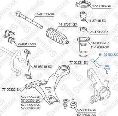 Stellox 51-00100-SX - Stūres šķērsstiepņa uzgalis ps1.lv