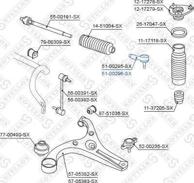 Stellox 51-00296-SX - Stūres šķērsstiepņa uzgalis ps1.lv