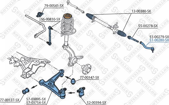 Stellox 51-00280-SX - Stūres šķērsstiepņa uzgalis ps1.lv