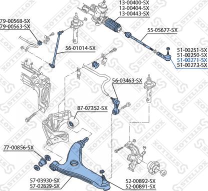 Stellox 51-00271-SX - Stūres šķērsstiepņa uzgalis ps1.lv