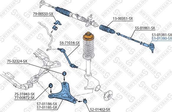 Stellox 51-01380-SX - Stūres šķērsstiepņa uzgalis ps1.lv