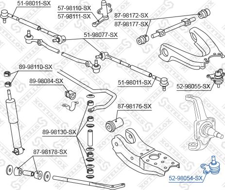 Stellox 52-98054-SX - Balst / Virzošais šarnīrs ps1.lv