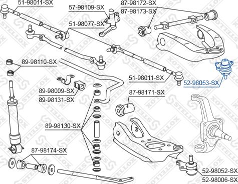 Stellox 52-98053-SX - Balst / Virzošais šarnīrs ps1.lv