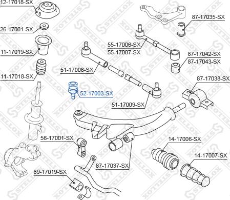 Stellox 52-17003-SX - Balst / Virzošais šarnīrs ps1.lv