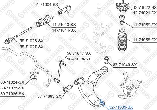 Stellox 52-71009-SX - Balst / Virzošais šarnīrs ps1.lv