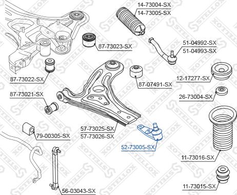 Stellox 52-73005-SX - Balst / Virzošais šarnīrs ps1.lv