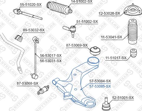 Stellox 57-53085-SX - Neatkarīgās balstiekārtas svira, Riteņa piekare ps1.lv