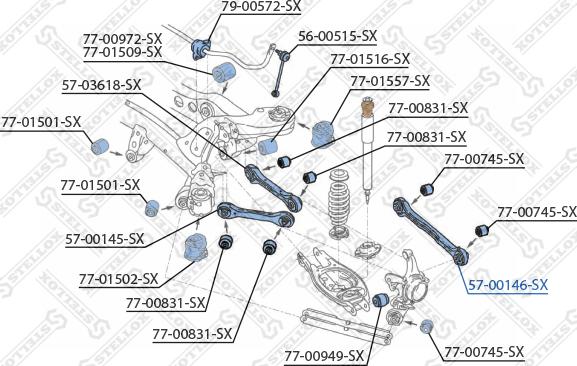 Stellox 57-00146-SX - Neatkarīgās balstiekārtas svira, Riteņa piekare ps1.lv