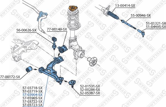 Stellox 57-03904-SX - Neatkarīgās balstiekārtas svira, Riteņa piekare ps1.lv