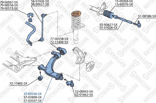 Stellox 57-03506-SX - Neatkarīgās balstiekārtas svira, Riteņa piekare ps1.lv