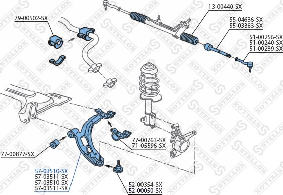 Stellox 57-03510-SX - Neatkarīgās balstiekārtas svira, Riteņa piekare ps1.lv