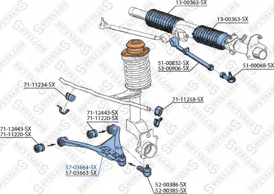 Stellox 57-03664-SX - Neatkarīgās balstiekārtas svira, Riteņa piekare ps1.lv