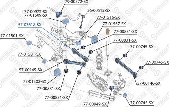 Stellox 57-03618-SX - Neatkarīgās balstiekārtas svira, Riteņa piekare ps1.lv