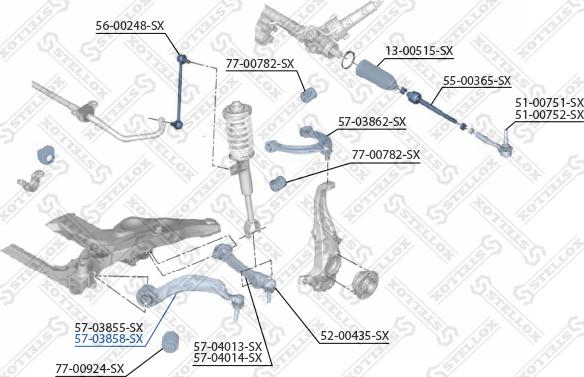 Stellox 57-03858-SX - Neatkarīgās balstiekārtas svira, Riteņa piekare ps1.lv