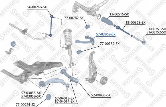 Stellox 57-03862-SX - Neatkarīgās balstiekārtas svira, Riteņa piekare ps1.lv