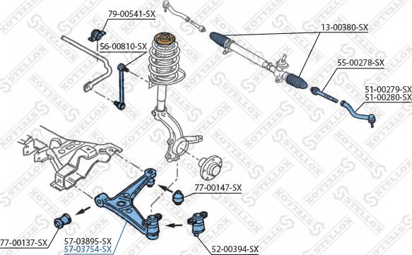 Stellox 57-03754-SX - Neatkarīgās balstiekārtas svira, Riteņa piekare ps1.lv