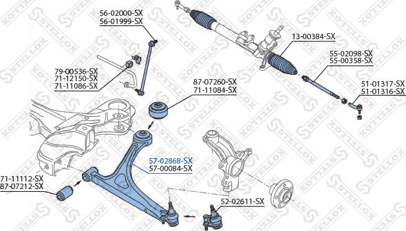 Stellox 57-02868-SX - Neatkarīgās balstiekārtas svira, Riteņa piekare ps1.lv