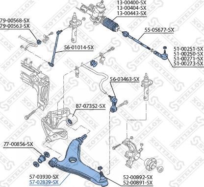 Stellox 57-02839-SX - Neatkarīgās balstiekārtas svira, Riteņa piekare ps1.lv