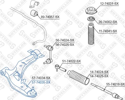 Stellox 57-74035-SX - Neatkarīgās balstiekārtas svira, Riteņa piekare ps1.lv