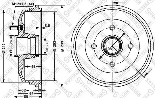 Stellox 6025-2529-SX - Bremžu trumulis ps1.lv