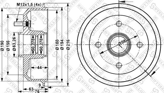 Stellox 6025-2526-SX - Bremžu trumulis ps1.lv