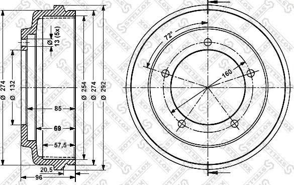 Stellox 6026-2508-SX - Bremžu trumulis ps1.lv