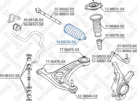 Stellox 14-98038-SX - Putekļusargs, Stūres iekārta ps1.lv