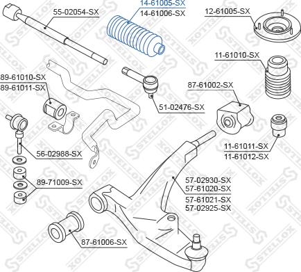 Stellox 14-61005-SX - Putekļusargs, Stūres iekārta ps1.lv