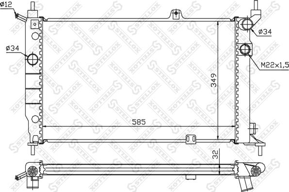 Stellox 10-25416-SX - Radiators, Motora dzesēšanas sistēma ps1.lv