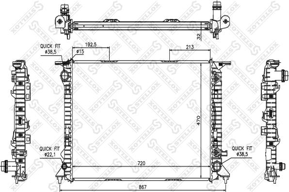 Stellox 10-25521-SX - Radiators, Motora dzesēšanas sistēma ps1.lv