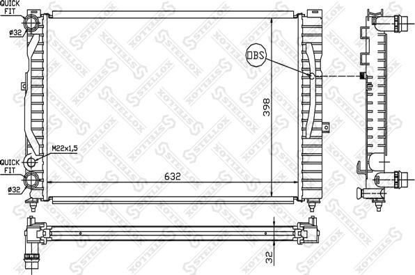 Stellox 10-25021-SX - Radiators, Motora dzesēšanas sistēma ps1.lv