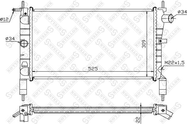 Stellox 10-25102-SX - Radiators, Motora dzesēšanas sistēma ps1.lv