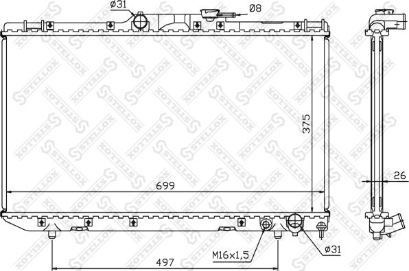 Stellox 10-25115-SX - Radiators, Motora dzesēšanas sistēma ps1.lv