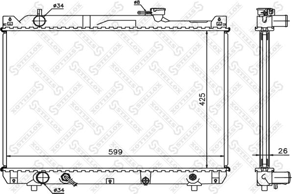 Stellox 10-25180-SX - Radiators, Motora dzesēšanas sistēma ps1.lv