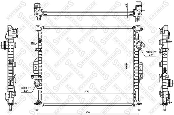 Stellox 10-26464-SX - Radiators, Motora dzesēšanas sistēma ps1.lv