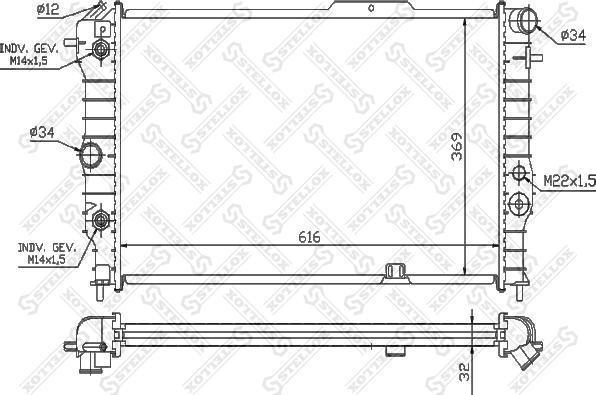 Stellox 10-26012-SX - Radiators, Motora dzesēšanas sistēma ps1.lv