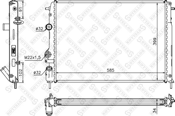 Stellox 10-26174-SX - Radiators, Motora dzesēšanas sistēma ps1.lv